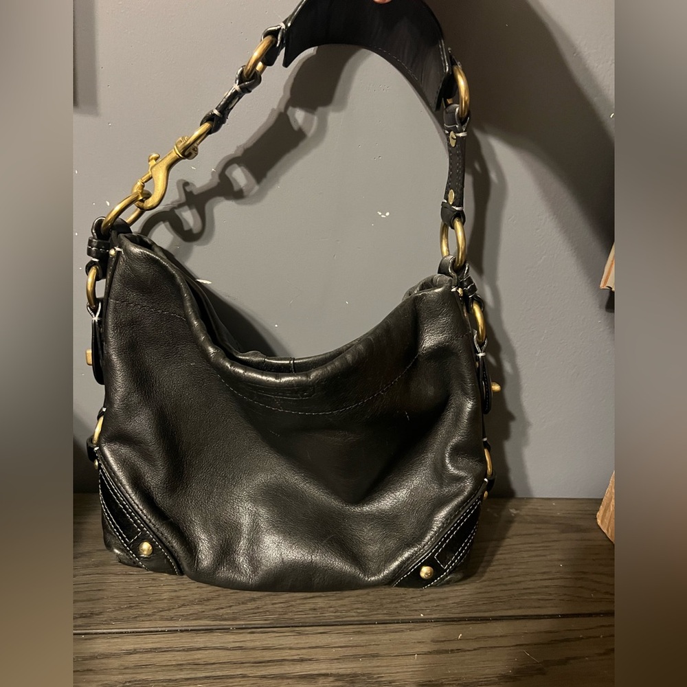 Coach Carly Black Leather Bag Vintage Y2K